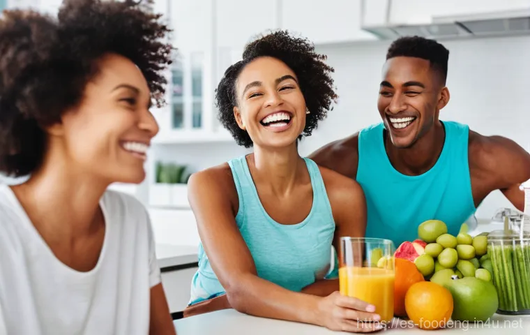 식품 단백질 기능성 - **Prompt:** A diverse group of healthy, active individuals (ages 18-50) in a bright, modern setting,...