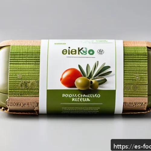 Home 30 식품 포장 인쇄 기술 - A high-resolution image of a sustainable food packaging concept designed for the Spanish market, fea...